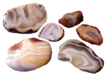 A selection of chalcedony agates